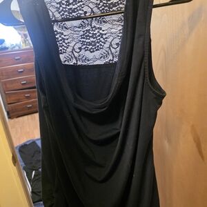 Zeagoo Black Lace Detail Tank Top